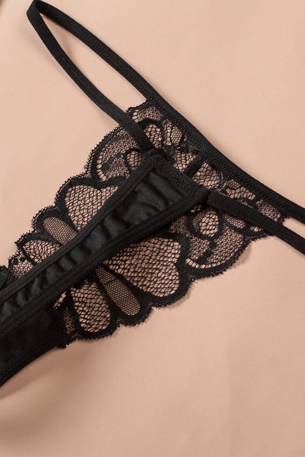 V-Neck Babydoll Lingerie Set with Thong